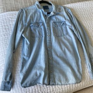 Oversized denim shirt